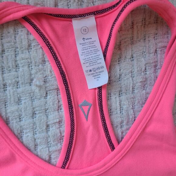 Ivivva By Lululemon Athletic Neon Coral Girls Size 12 - Picture 5 of 7